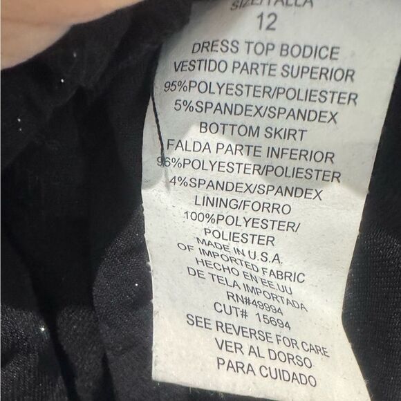 R&M Richards black sparkly blouson sheath dress size 12 - Picture 9 of 10